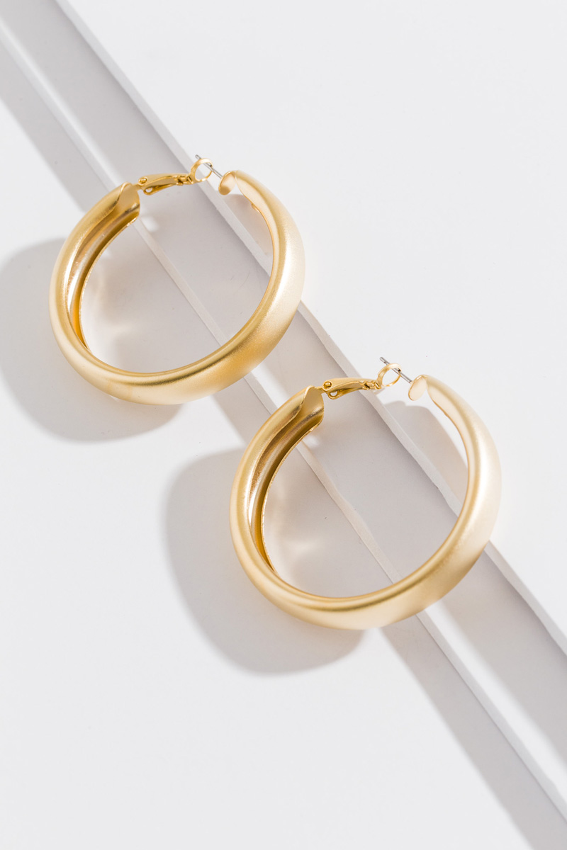 Matte Gold Rounded Hoop