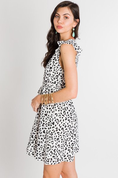 White Leopard Dress