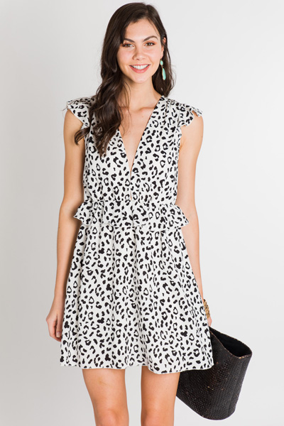 White Leopard Dress