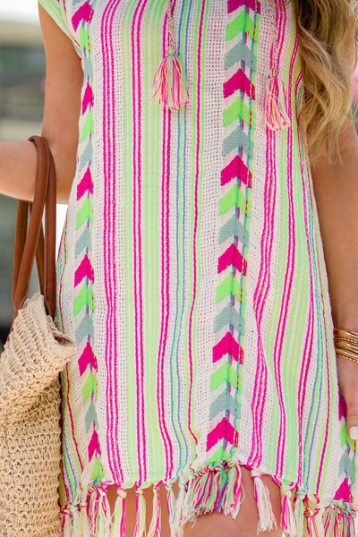 Neon Fringe Cover Up