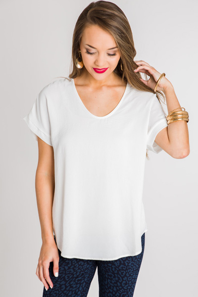 Solid Darcy Top, Ivory