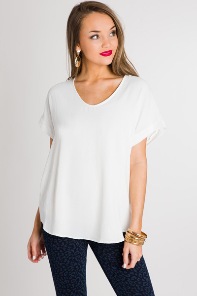 Solid Darcy Top, Ivory