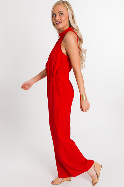 Up All Night Jumpsuit, Red