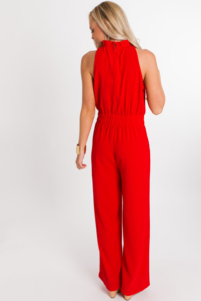 Up All Night Jumpsuit, Red