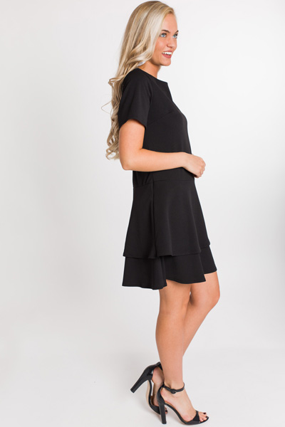 Tiered Skirt Dress, Black