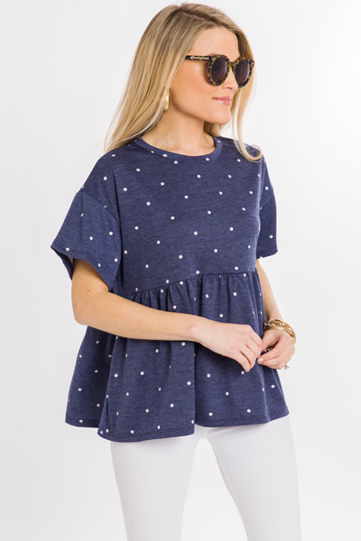 Dotted Babydoll, Navy