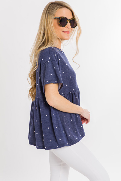Dotted Babydoll, Navy