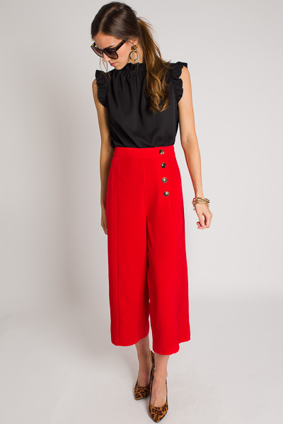Robin Button Pants, Red