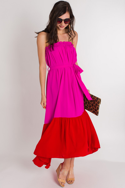 Feel the Flame Strapless Dress