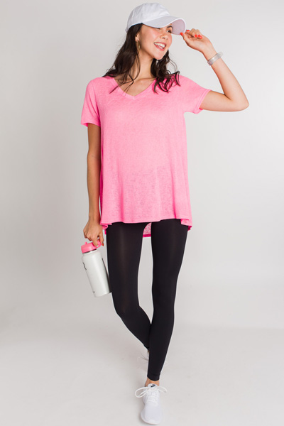 Neon Knit Tee, Pink