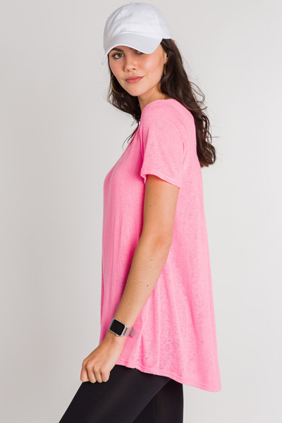 Neon Knit Tee, Pink