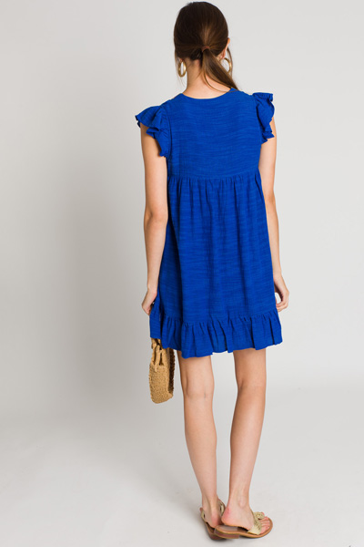 Kate Embroidered Dress, Blue
