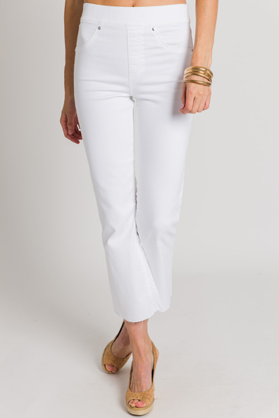 SPANX Cropped Flare Denim, White - Jeans - Bottoms - The Blue Door Boutique