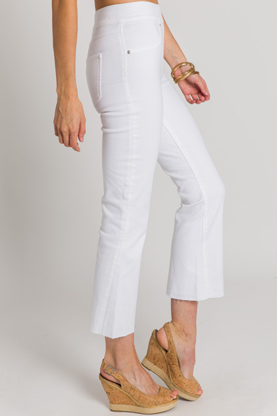 SPANX Cropped Flare Denim, White - Jeans - Bottoms - The Blue Door