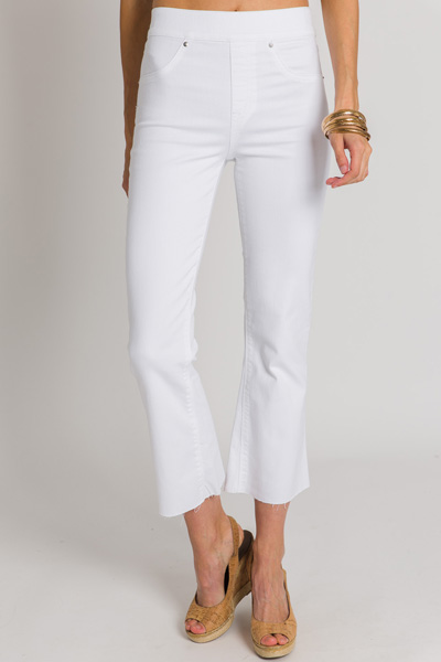 SPANX Cropped Flare Denim, White - Jeans - Bottoms - The Blue Door