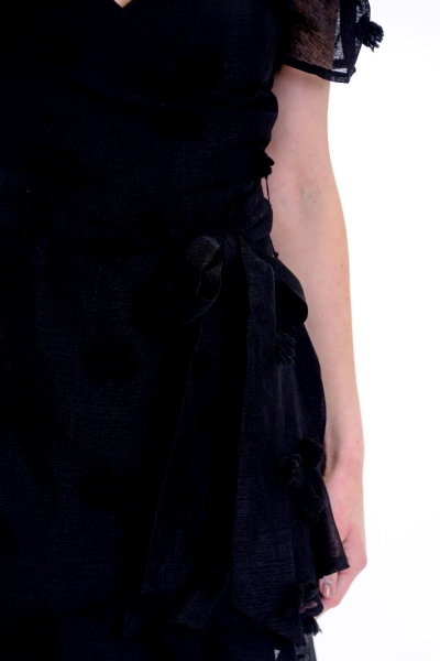 Textured Spots Dress, Black