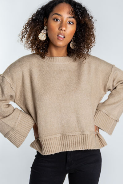 Latte Cropped Sweater