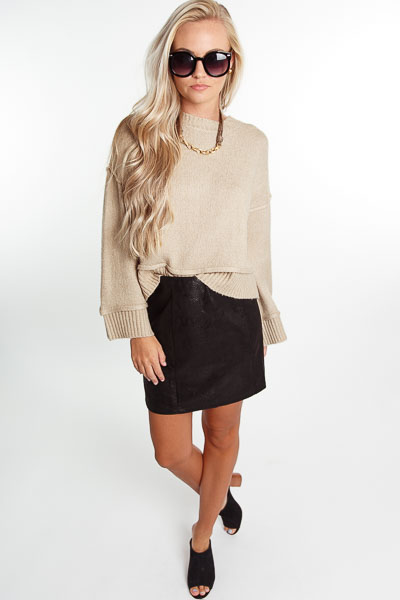 Latte Cropped Sweater