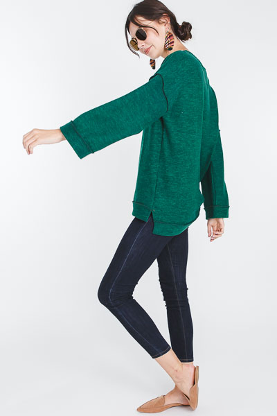 Square Sleeve Pullover, Green