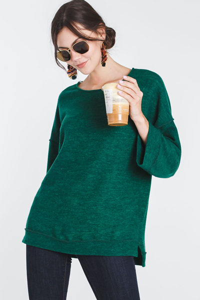 Square Sleeve Pullover, Green