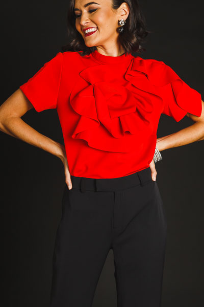 Red Rosette Top