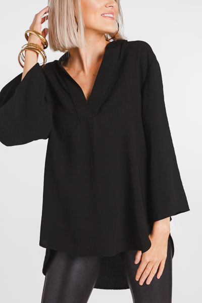 Simply Chic Woven Blouse, Black