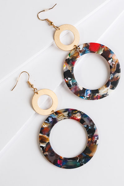 Acrylic Ring Earrings, Multi