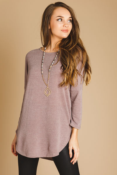Basic Hacci Top, Taupe