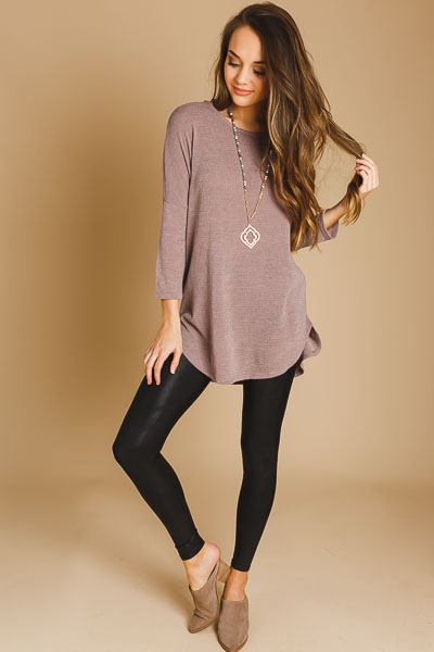 Basic Hacci Top, Taupe