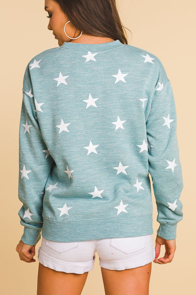 Stars Sweatshirt, Marbled Blue