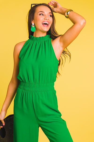 Up All Night Jumpsuit, Green