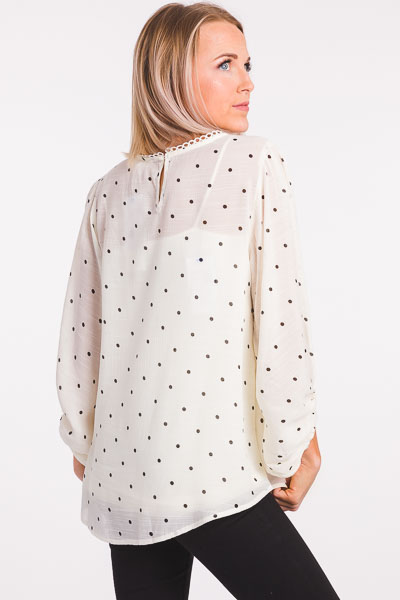 Spotted Blouse, Ivory