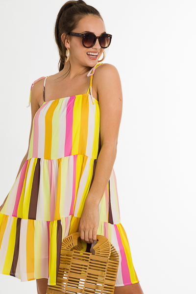 Summer Stripes Dress, Yellow