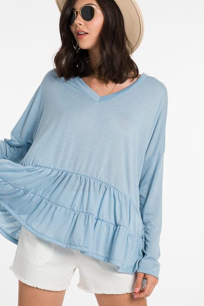 Mailee Tiered Top, Blue