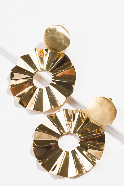Circle Fans Earring, Gold