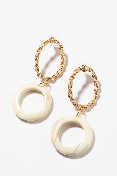 Twisted Ring Earring, Ivory