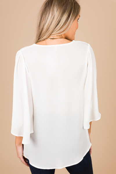 Solid Crinkle Top, White