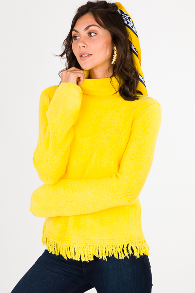 Sunshine Fringe Sweater, Yellow