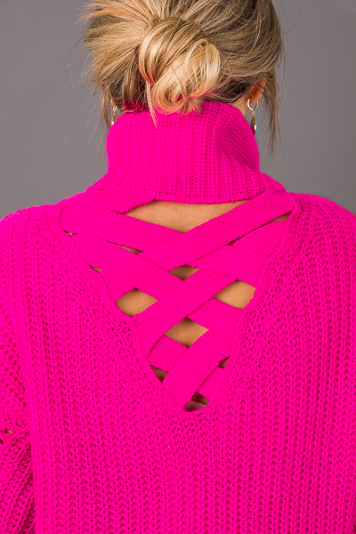 Criss Cross Sweater, Flamingo