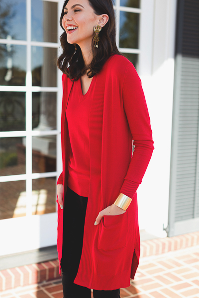 Easy Living Cardigan, Red