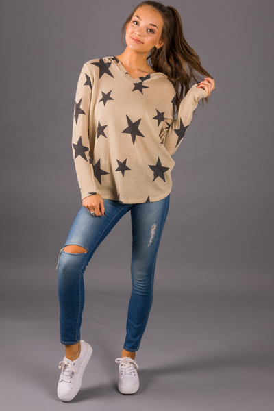 Stars Hooded Thermal, Taupe