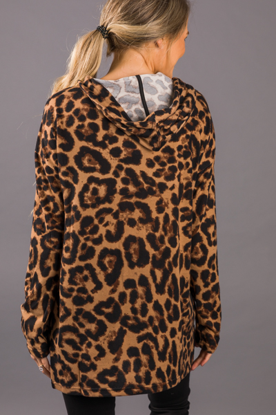 Leopard Knit Hoodie