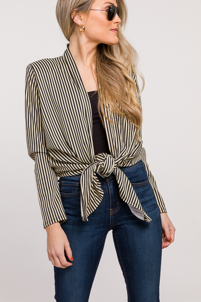 Stripes Open Topper, Black Taupe