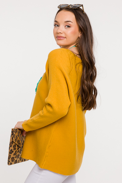 Becky Ribbed Sweater, Mustard