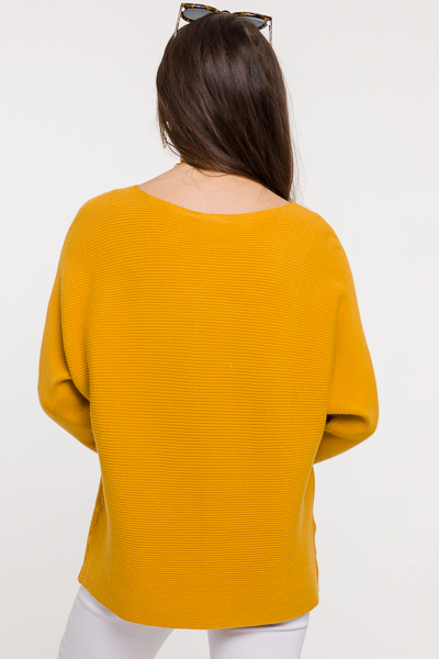 Becky Ribbed Sweater, Mustard