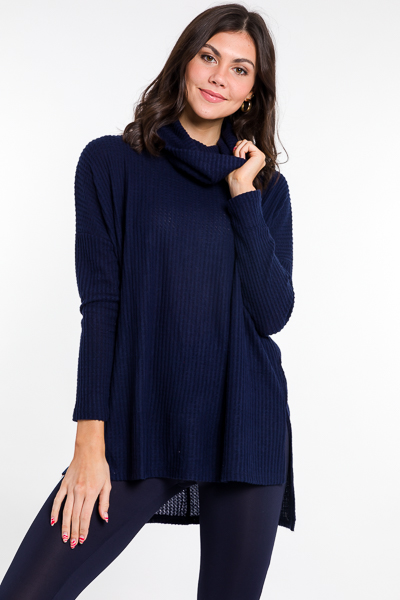Cowl Thermal Tunic, Navy