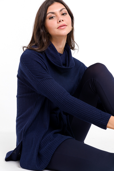 Cowl Thermal Tunic, Navy