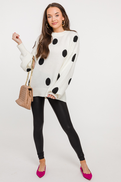Dancing Dots Sweater, Ivory
