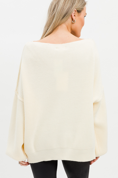 Boatneck Sweater, Ivory