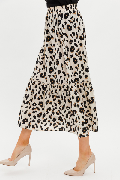 Ellen Leopard Midi Skirt